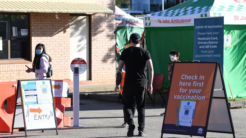 A vaccine centre in Prairiewood, Sydney