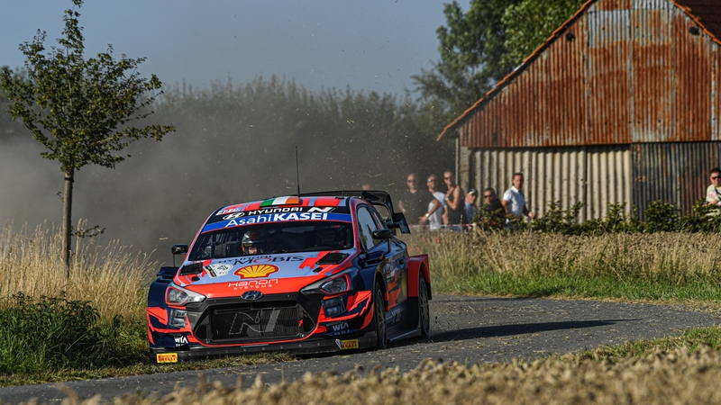 Craig Breen and Paul Nagle in action during the opening day of stages in Ypres