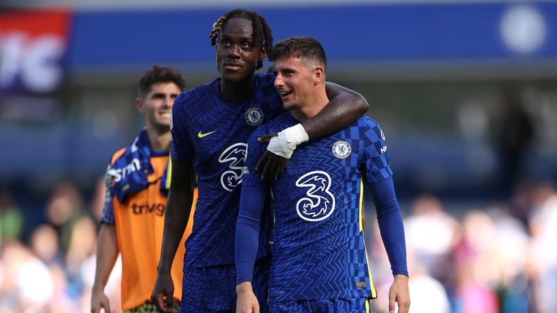 Chelsea academy graduates Trevoh Chalobah and Mason Mount celebrate victory