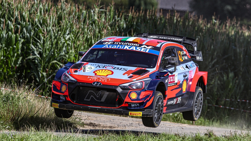 Craig Breen and Paul Nagle in action during the Ypres Rally Belgium