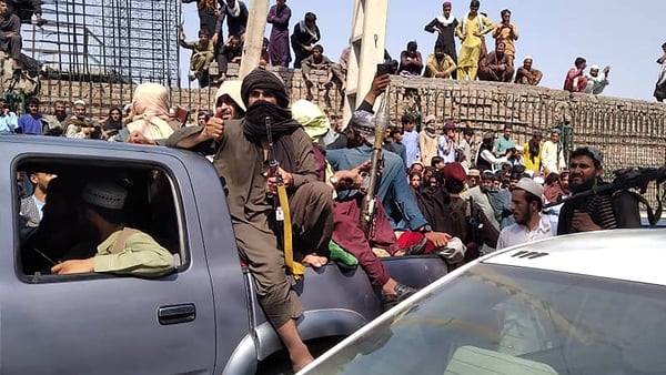 Taliban fighters moved across Afghanistan as US troops withdrew