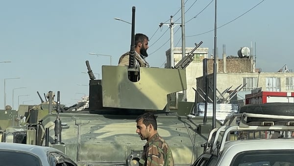 Afghan security forces patrol in the Afghan capital of Kabul