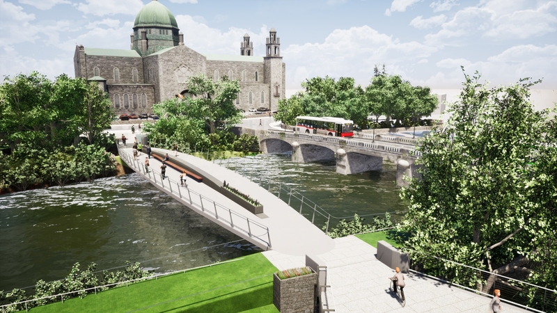 An artist's impression of the new bridge over the River Corrib