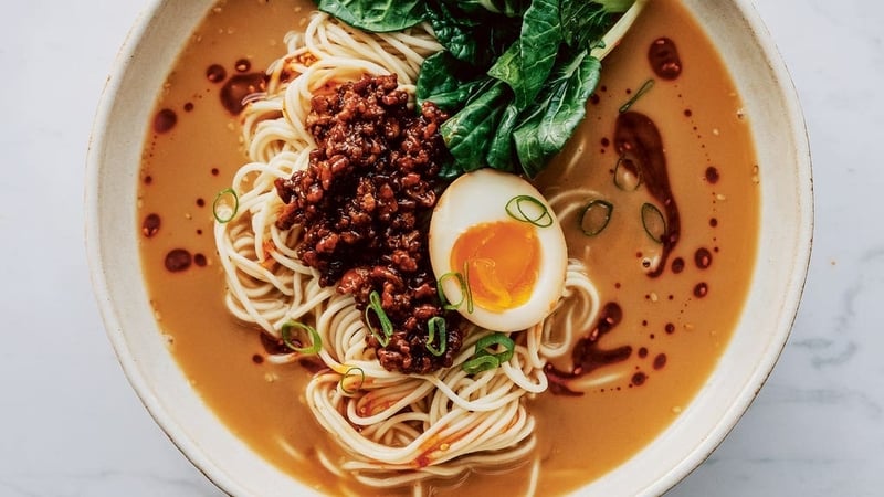 Tantanmen: Spicy beef ramen noodles.