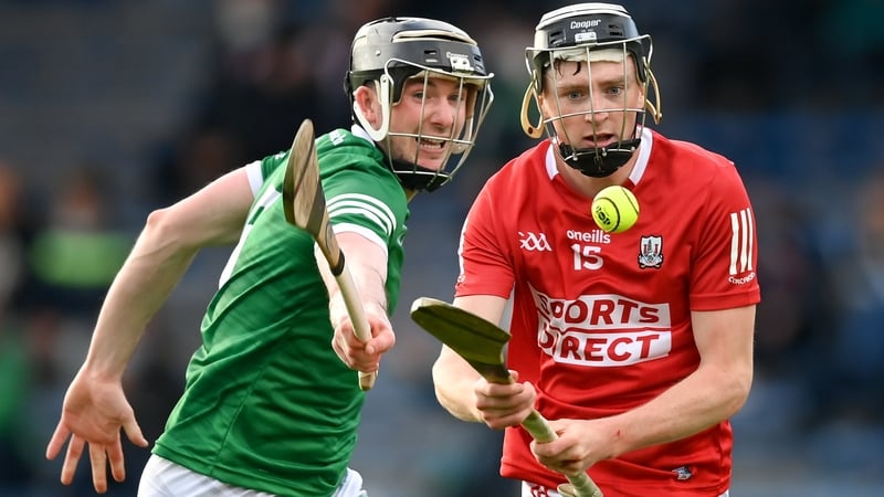 Jack O'Connor of Cork in action against Declan Hannon of Limerick during the Munster semi-final