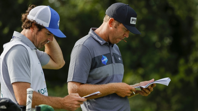 Seamus Power waits on the 16th tee during the first round