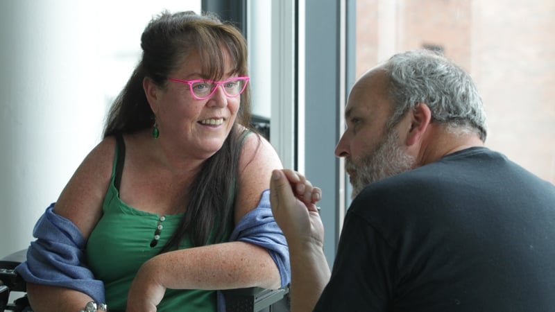 Playwright Rosaleen McDonagh pictured with her Walls And Windows director Jason Byrne