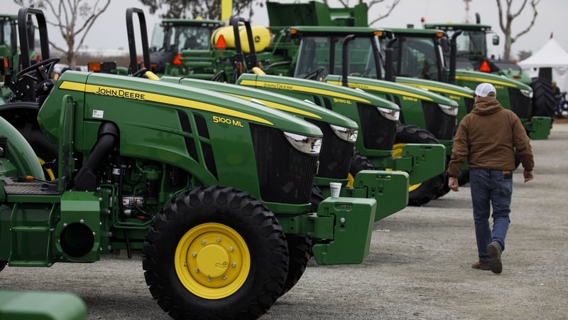 Deere said sales of large and some medium equipment jumped 23% in the quarter, while sales of smaller farm and turf equipment rose 17%