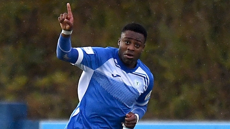 Babatunde Owolabi of Finn Harps celebrates