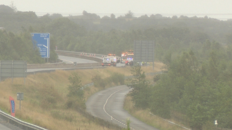A section of the M6 motorway was closed yesterday for much of the day following the crash