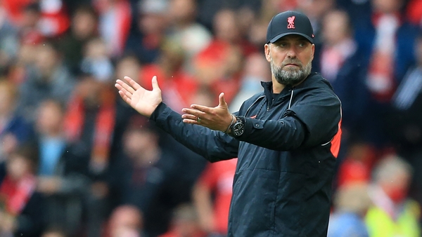 Jurgen Klopp gestures on the sideline