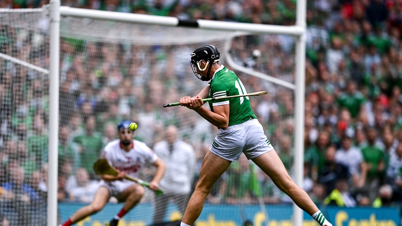 Gearóid Hegarty fires home the first of his two goals
