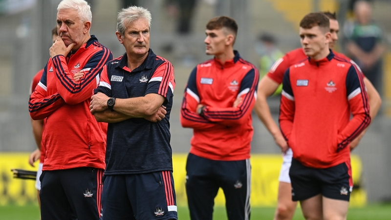 Cork selector Ger Cunningham (L) and manager Kieran Kingston after their side's All-Ireland final defeat to Limerick