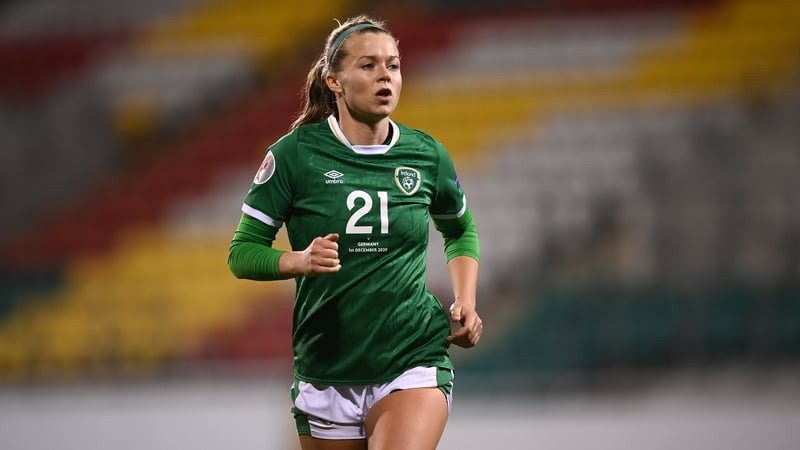 Littlejohn during the UEFA Women's EURO 2022 qualifier against Germany in December 2020
