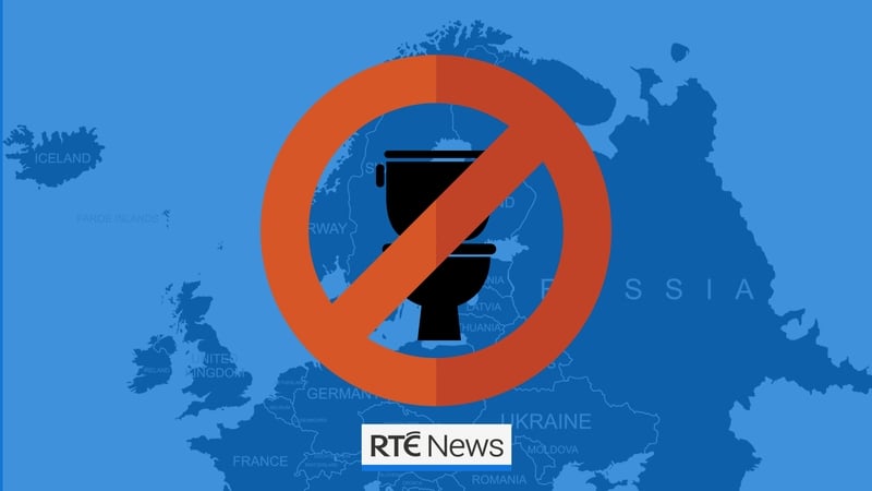 A sign posted on the banks of the Jakobselva river that separates Norway from Russia reads: 'No Peeing Towards Russia'