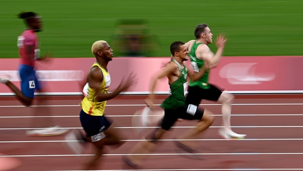 Jason Smyth of Ireland on his way to winning the Men's T13 100 metre final