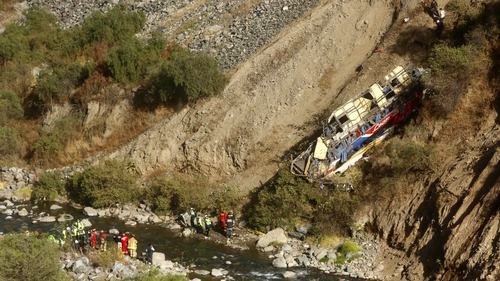 The accident happened on a narrow stretch of the Carretera Central road some 60km east of the capital Lima