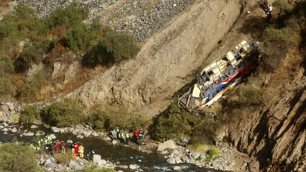 The accident happened on a narrow stretch of the Carretera Central road some 60km east of the capital Lima