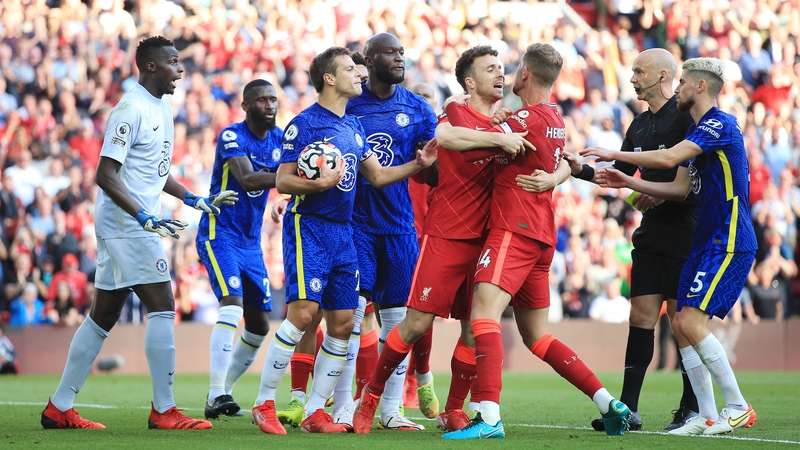 The Chelsea players were incensed by referee Anthony Taylor's decision to dismiss Reece James.