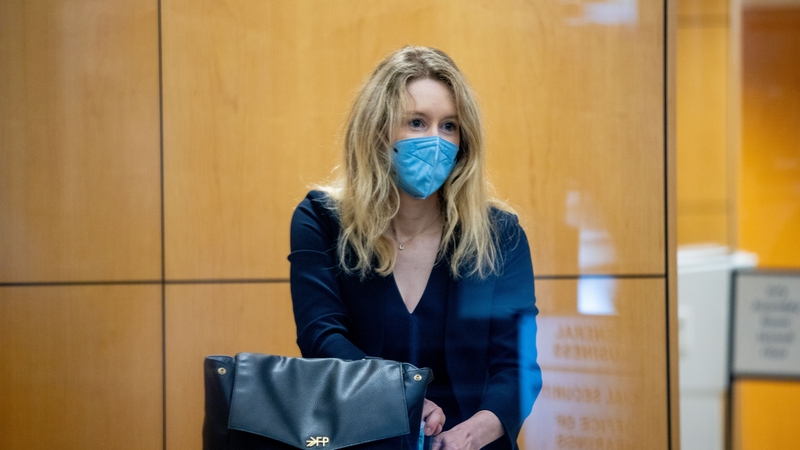 Elizabeth Holmes arriving at court today