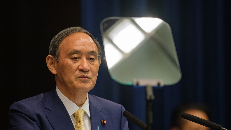 Yoshihide Suga has seen his public support drop