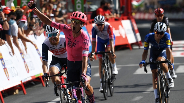Cort Nielsen crosses the line