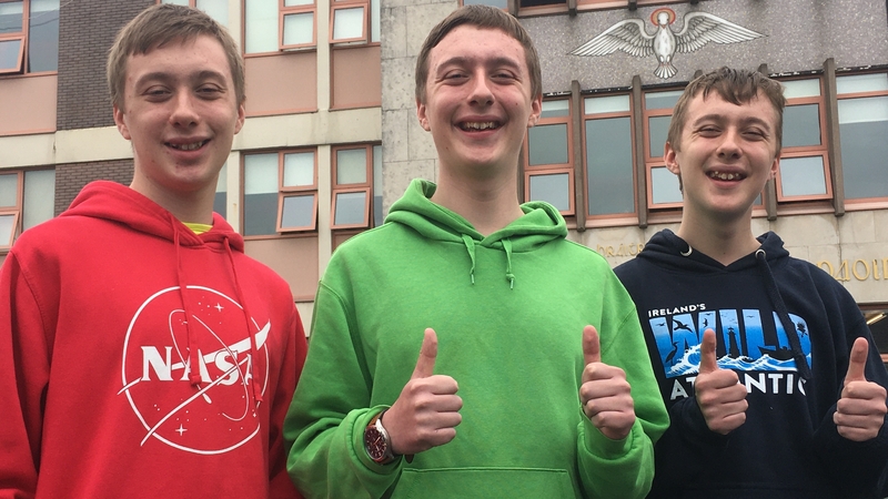 Triplets Daniel, Cian and Adam O'Reilly at Coláiste na Spioraid Naoimh, Bishopstown