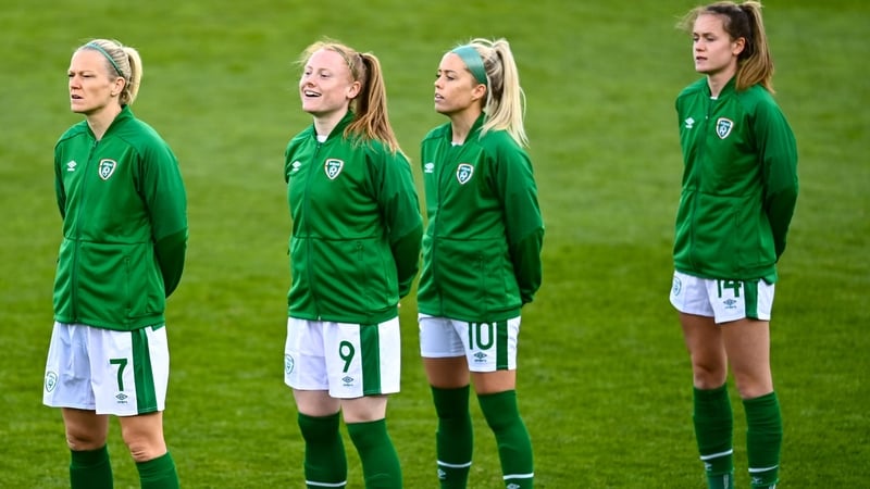 Ireland internationals such as Amber Barrett (second from left) are ready to return to league action with their clubs