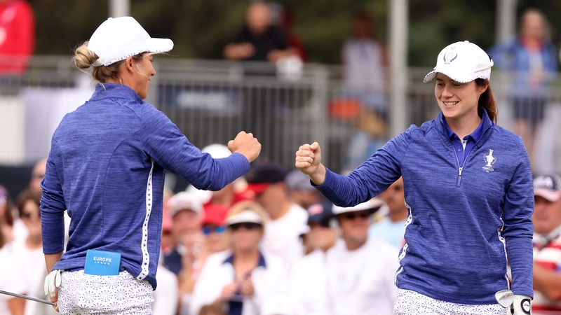 Leona Maguire holed a match-winning putt on the 18th to defeat Nelly and Jessica Korda in the Solheim Cup