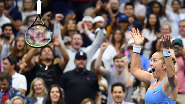 Shelby Rogers seemed as stunned as the crowd to have beaten the world number one