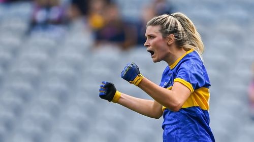 Meadhbh Deeney of Wicklow celebrates scoring her side's second goal