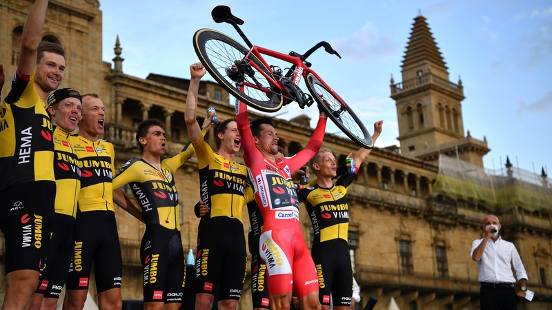 Primoz Roglic took his third straight red jersey