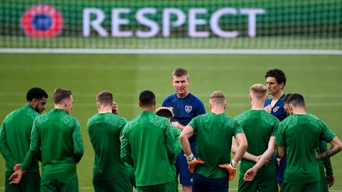 Stephen Kenny takes a squad training session ahead of the Serbia game