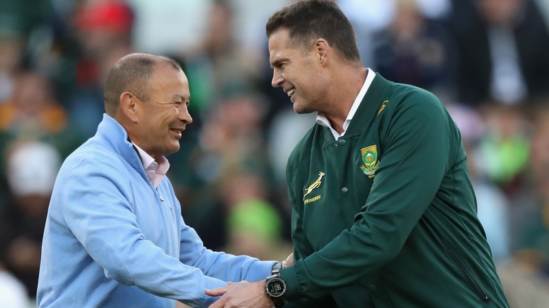 Eddie Jones (L) with Rassie Erasmus