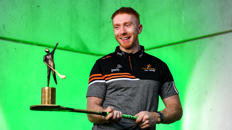 PwC GAA/GPA Hurler of the Month for August, Cian Lynch (Limerick) with his award today at his home club Patrickswell GAA