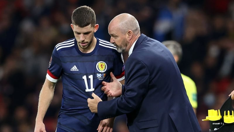 Scotland manager Steve Clarke (right) with Ryan Christie