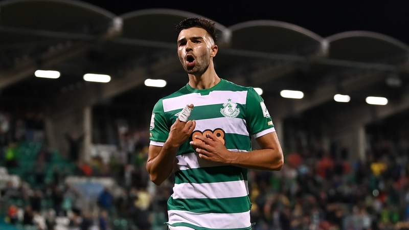 Danny Mandroiu celebrates scoring his second goal of the night