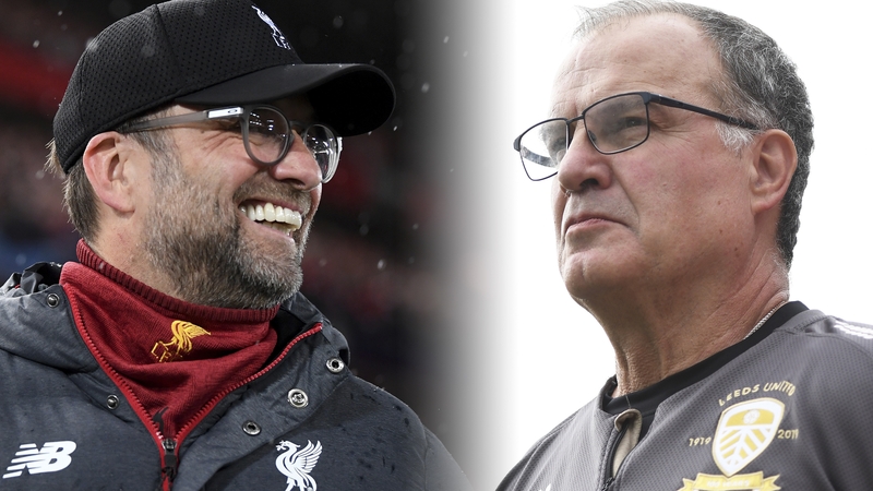 Jurgen Klopp (L) and Marcelo Bielsa