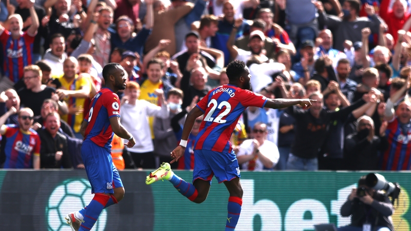 Odsonne Edouard celebrates scoring Palace's third