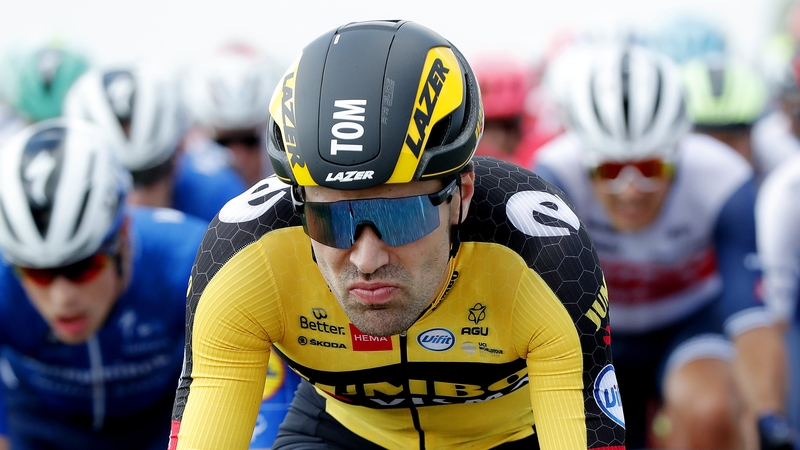 Tom Dumoulin suffered a broken bone in his right wrist