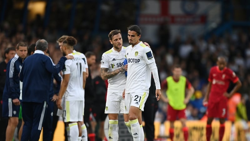 Pascal Struijk was consoled by Liam Cooper after the incident which left Harvey Elliott with a serious injury