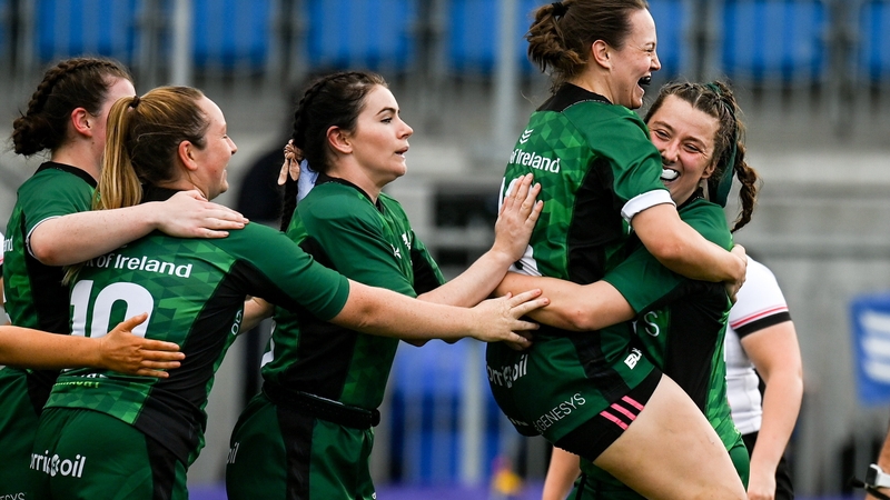 Connacht players celebrate a try in their 12-12 draw with Ulster last weekend