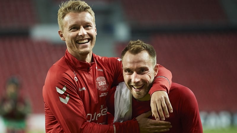 Simon Kjar and Christian Eriksen pictured in 2019