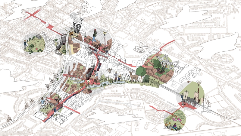 Eight new districts are to be built around the Colbert rail and bus station