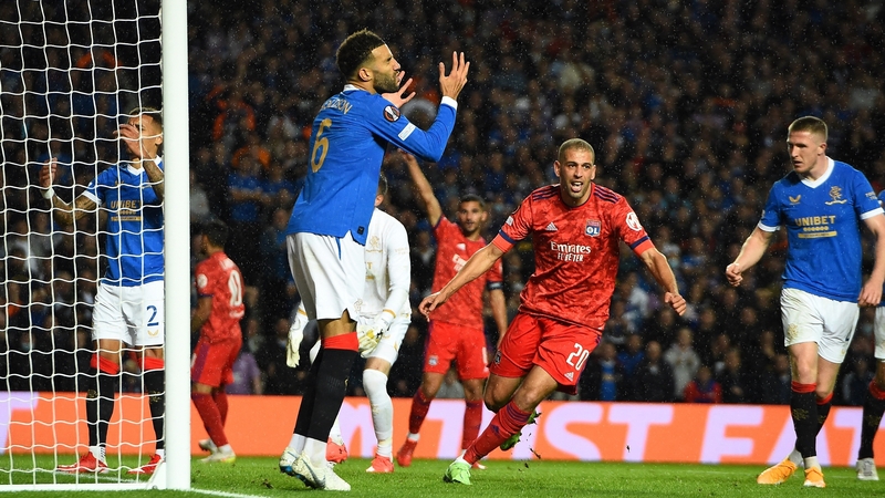 Islam Slimani celebrates James Tavernier's second-half own goal