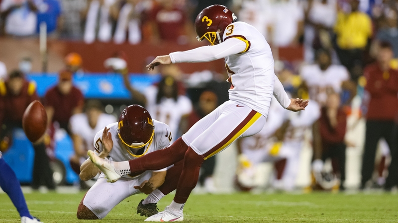 Dustin Hopkins got a second bite at the cherry from closer range due to an offside penalty called on Giants defensive lineman Dexter Lawrence