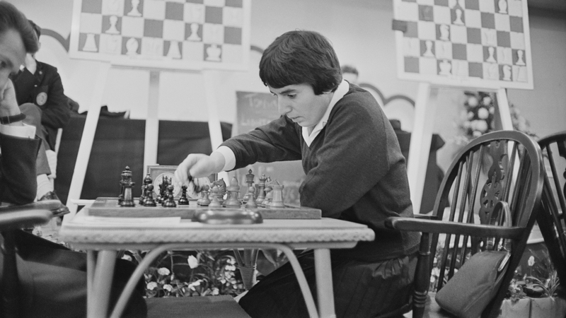 Nona Gaprindashvili of the Soviet Union, pictured playing a game of chess at the International Chess Congress in London in 1964