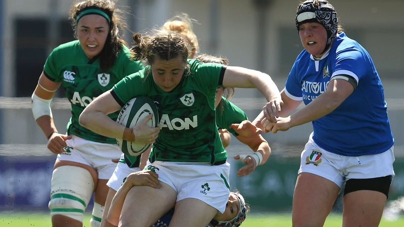 Eve Higgins featured in Ireland's 25-5 win over Italy in the Six Nations in April