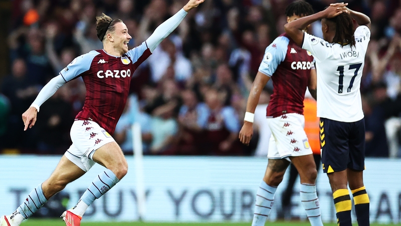 Matty Cash celebrates scoring his first Villa goal