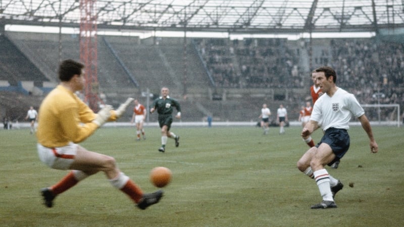 Jimmy Greaves in action against Wales in November 1962
